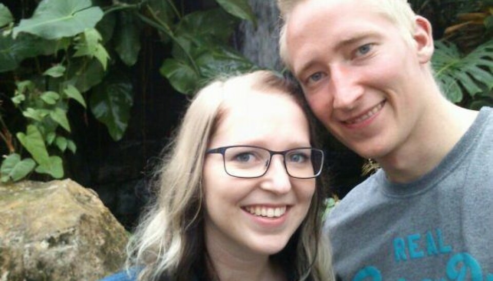 Parret er glade for hinanden, og billedet er taget efter de nød en dejlig dag i Randers Regnskov. (Foto: Privat)