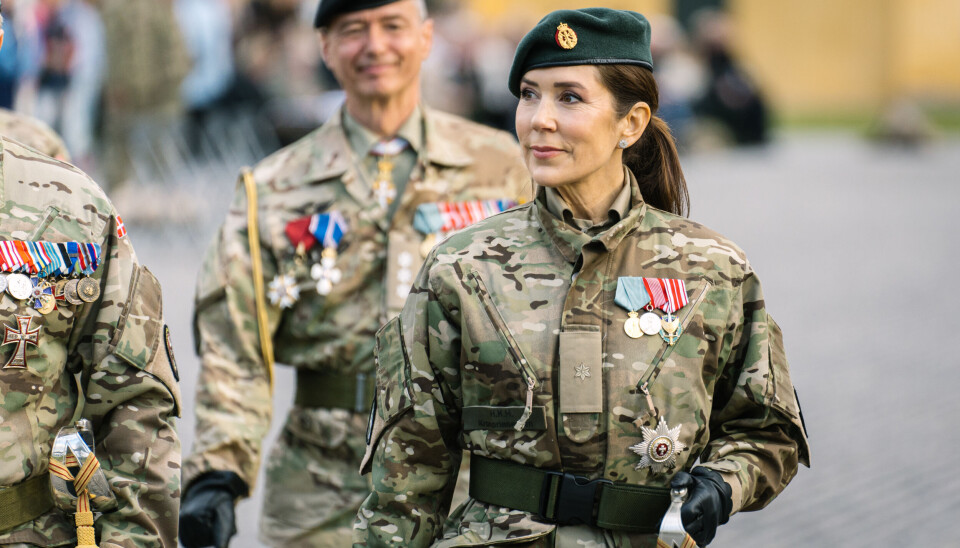 Kronprinsesse Mary til parade ved Hærhjemmeværns-distrikt København og bliver udnævnt til major af hjemmeværnet på Kastellet i København hvor årsdagen for Danmarks befrielse bliver markeret torsdag den 4. maj 2023.. (Foto: Emil Nicolai Helms/Ritzau Scanpix)