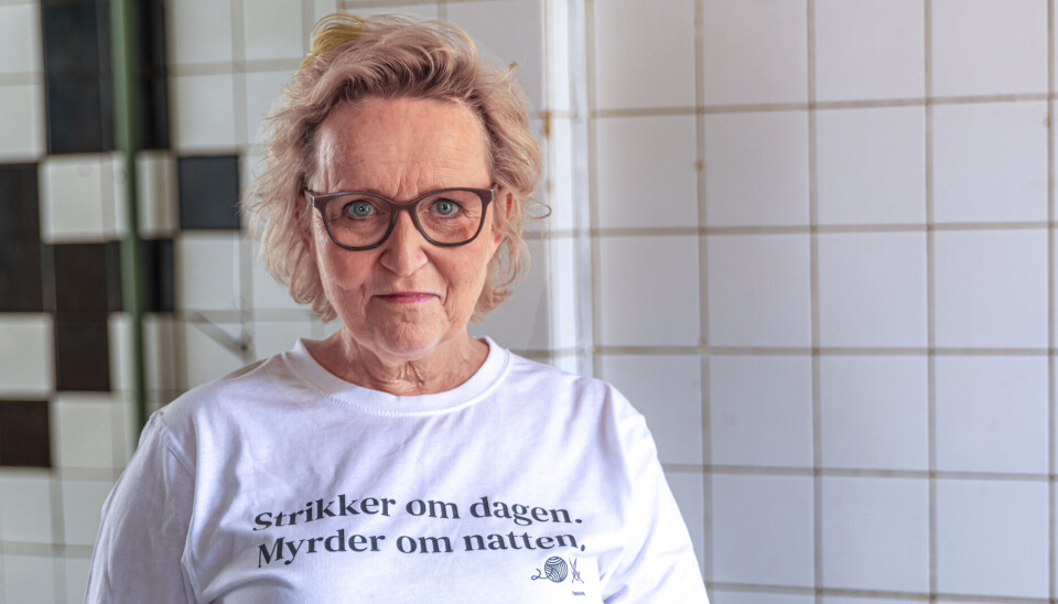 Som tak for mange timers
god underholdning i 'Forræder ' fik TV 2 lavet t-shirten
til Tine med hendes mest
kendte citat på