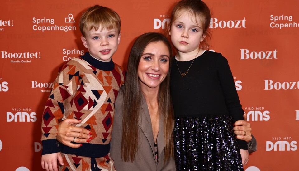 Stephanie Fisker med børnene Elva,syv, og Baldur, seks.