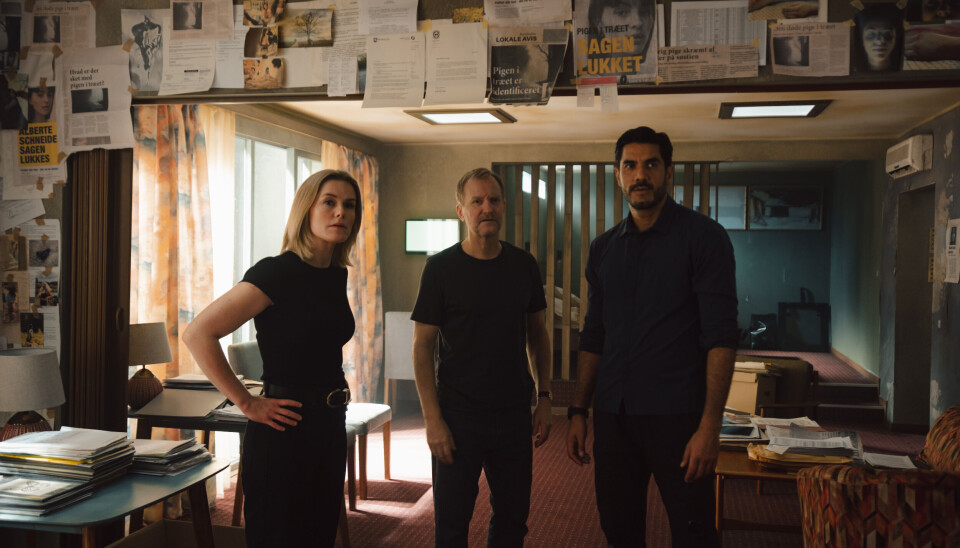 Ulrich Thomsen, Sofie Torp og Afshin Firouzi som Carl Mørck, Rose Knudsen og Hafez al-Assad.