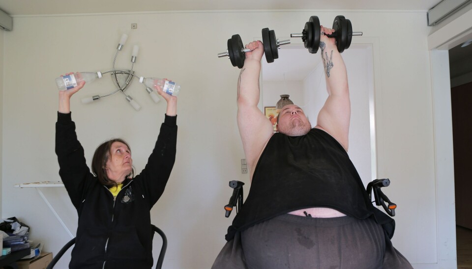 Stefan træner i 'Stor mand'.