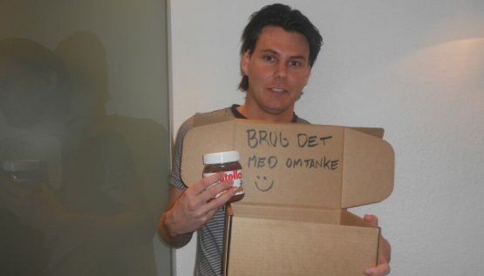 Nutellaen er på vej med Post Danmark til Numse-Rasmus (Foto: Privat)
