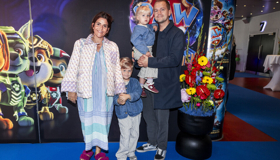 Premiere på 'Paw Patrol: Superfilmen' - Petra Nagel, Pelle, Rosa og Asbjørn Munk.