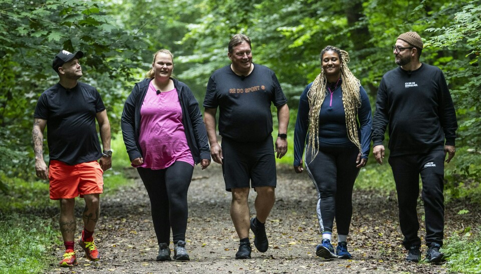 Casper Sobczyk, Mathilde Agermose, Jesper Panorama, Anna Guy og Magnus Laier Sonne i 'Fem fede kokke'.