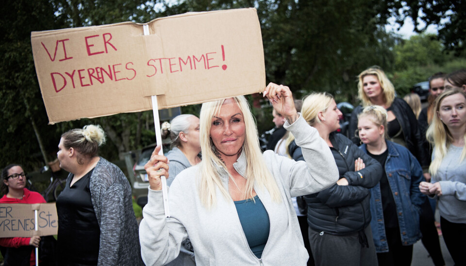 Linse Kessler og dyrevenner demo mod misrøgt af heste i Dragør Linse Kessler.