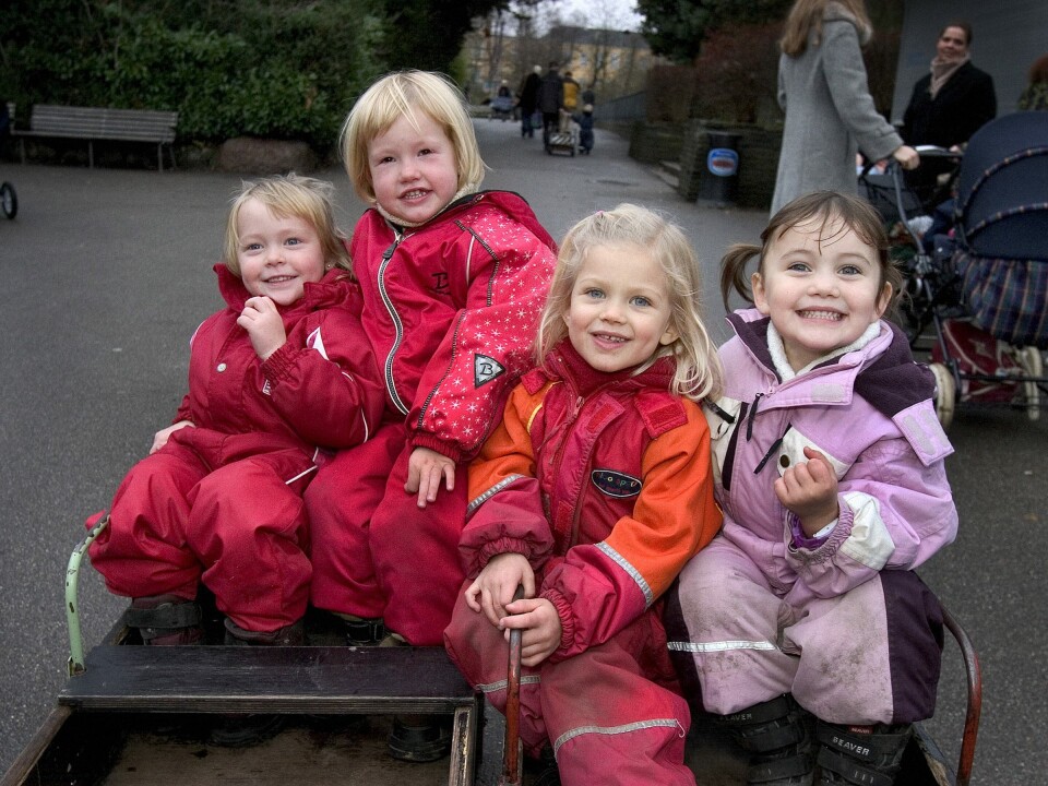 Rachel, Emma, Mathilde og Stephanie fra 'Årgang 0' i 2003.
