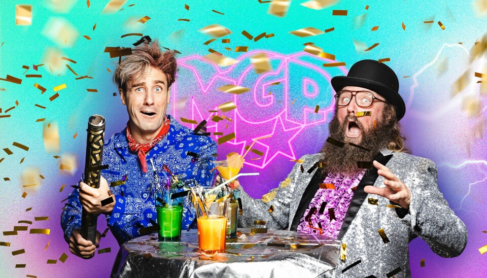 Værter til MGP 2024 er Jonas Madsen og Onkel Reje.