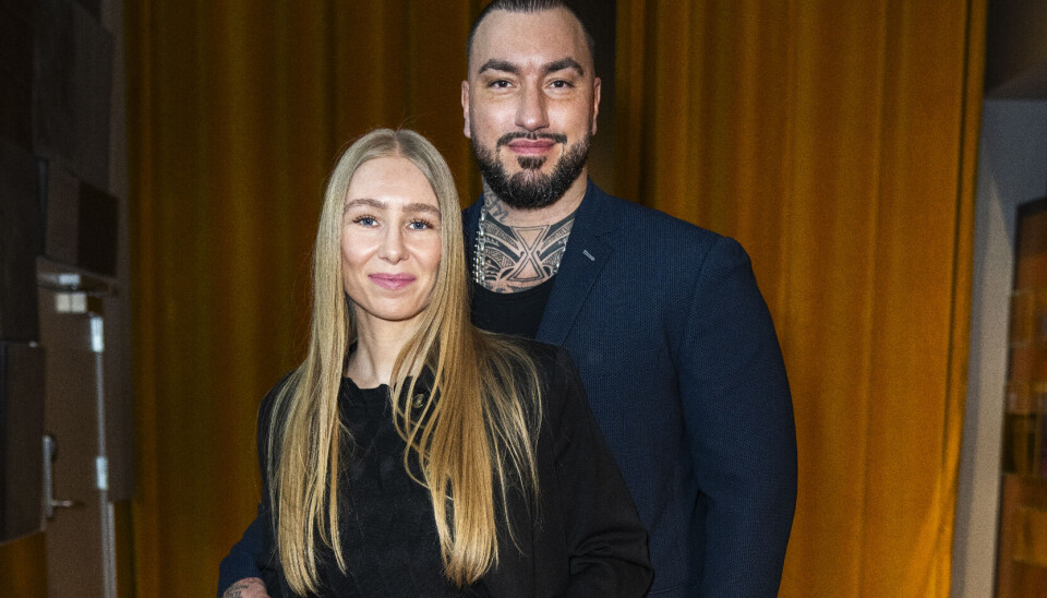 Joey Moe med hustruen Zenia Jeanine ved premieren på "Ripple" i Big Bio i København.