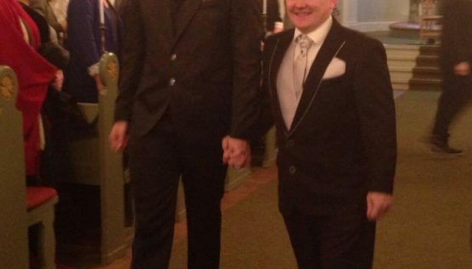 Bjørn og Henrik til deres bryllup (Foto: Privat)