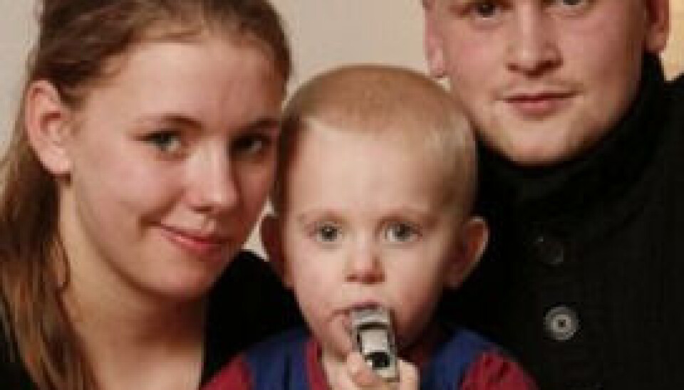 Den lille familie, Bianca, Cody og Jakob. (Foto: Privat)