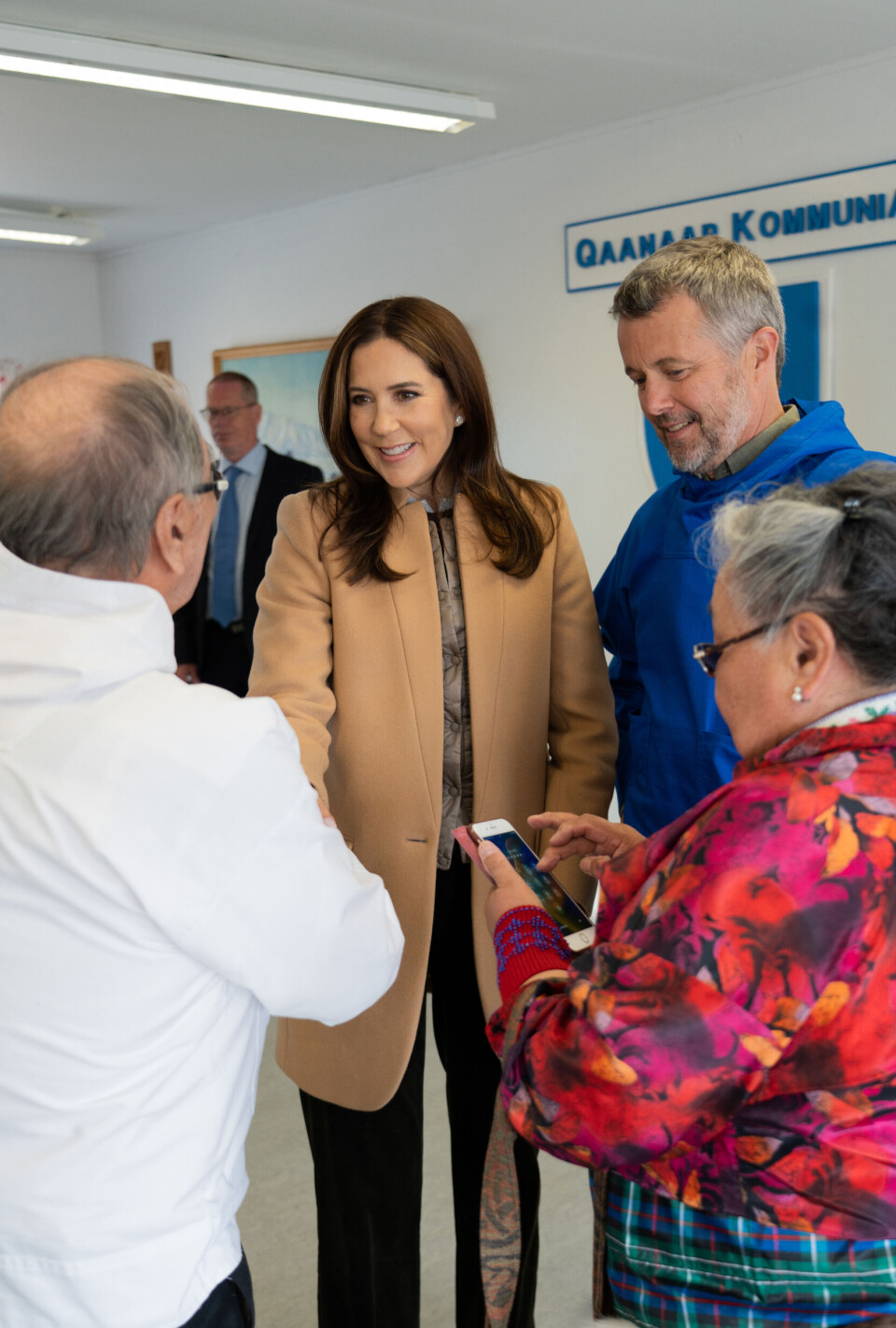 På Rådhuset i Qaanaaq var kommunen vært ved en reception for Kongeparret og indbudte gæster.