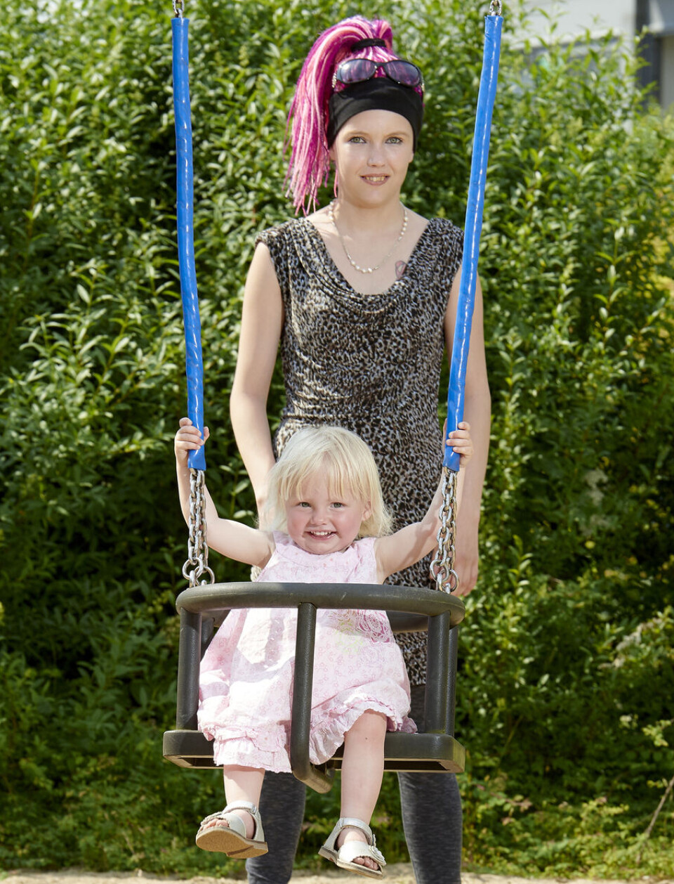Natascha med sin ældste datter Lia, da de var med i 'De unge mødre'. Lia bliver 11 år i august, og hun bor i dag hos sin far på Fyn.