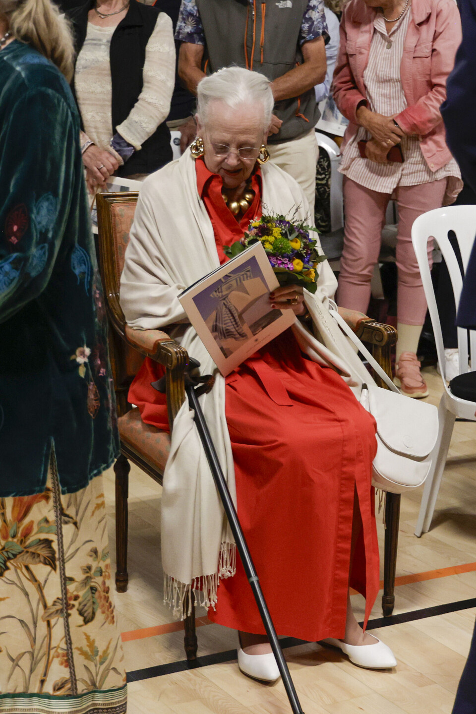 Dronning Margrethe overværer Verdensballettens forestilling i Nørre Djurs Hallen lørdag den 13. juli 2024.