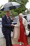 Dronning Margrethe overværer Verdensballettens forestilling i Nørre Djurs Hallen lørdag den 13. juli 2024.