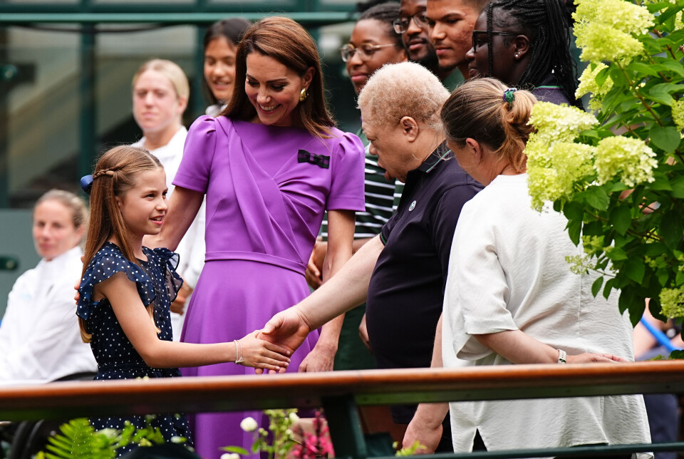 Prinsesse Kate med sin datter prinsesse Charlotte til Wimbledon-finale den 14. juli 2024