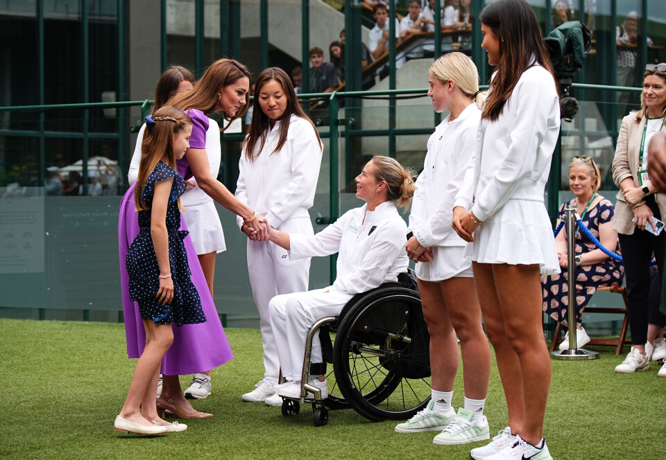 Prinsesse Kate med sin datter prinsesse Charlotte til Wimbledon-finale den 14. juli 2024