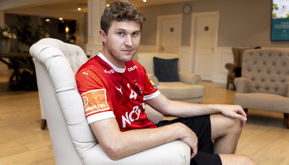 Magnus Landin til pressedag med herrelandsholdet i håndbold 2024