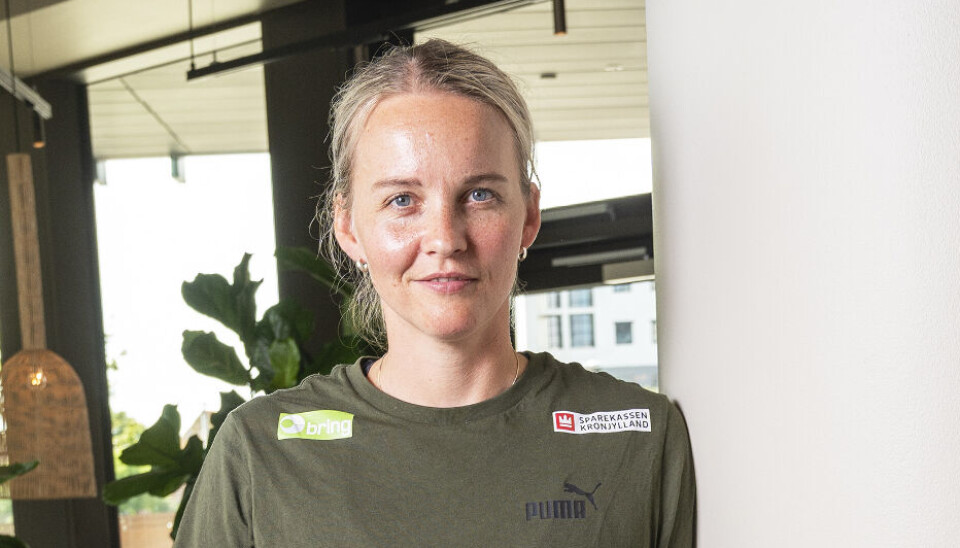 Pressemøde med de kvindelige landholdsspillere i håndbold forud for OL 2024. Sandra Toft