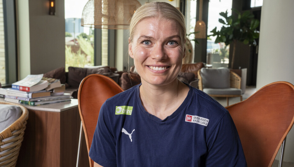 Pressemøde med de kvindelige landholdsspillere i håndbold forud for OL 2024. Kathrine Heindahl.