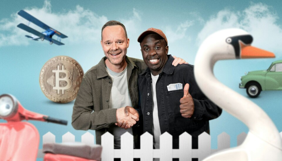 Jacob Riising og Melvin Kakooza i TV 2 Fris nye underholdningsprogram 'Pibestativ, stakit, kasket.'