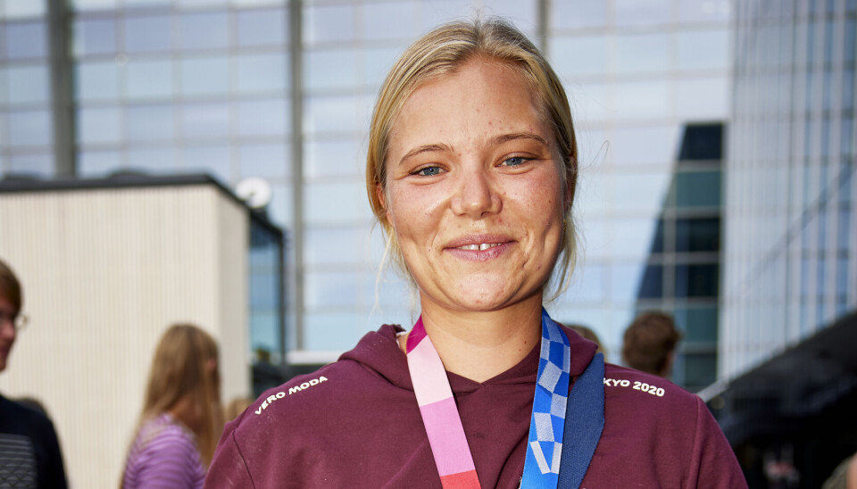 Hjemkomasten af OL guldvindere fra Tokyo, Københavns Lufthavn. Anne-Marie Rindom