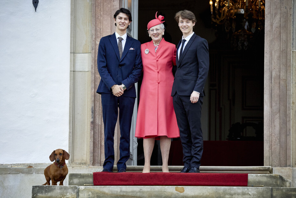 2021. Sammen med grev Felix og dronning Margrethe inden kronprins Christians konfirmation.