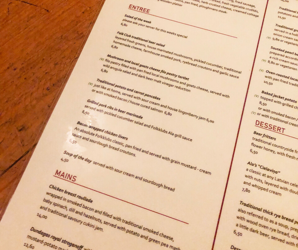 Ala Pagrabs, Folkklubs riga menu
