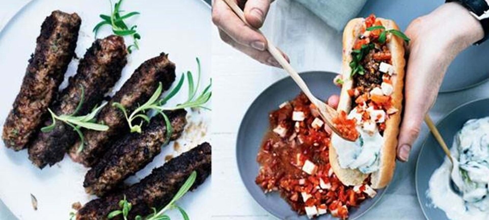 Hotdog med lam, tzatziki og spicy tomatsalsa