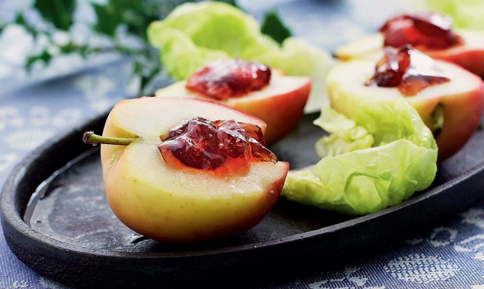 Æbler med gele til julemaden