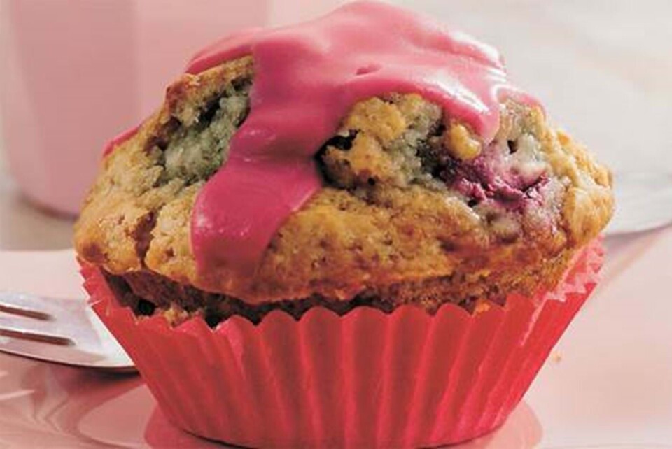 Kirsebær- og mandelmuffins