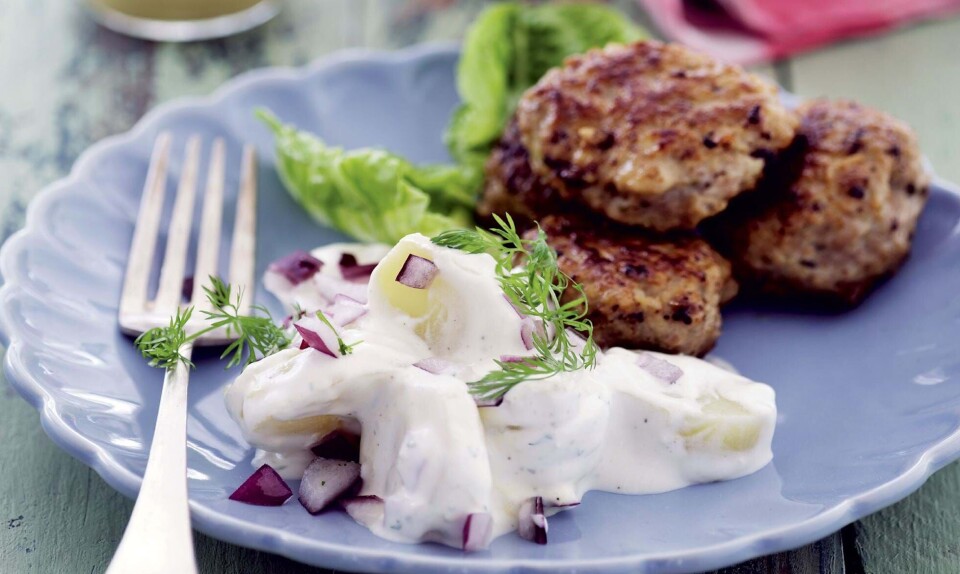 Frikadeller med kold kartoffelsalat