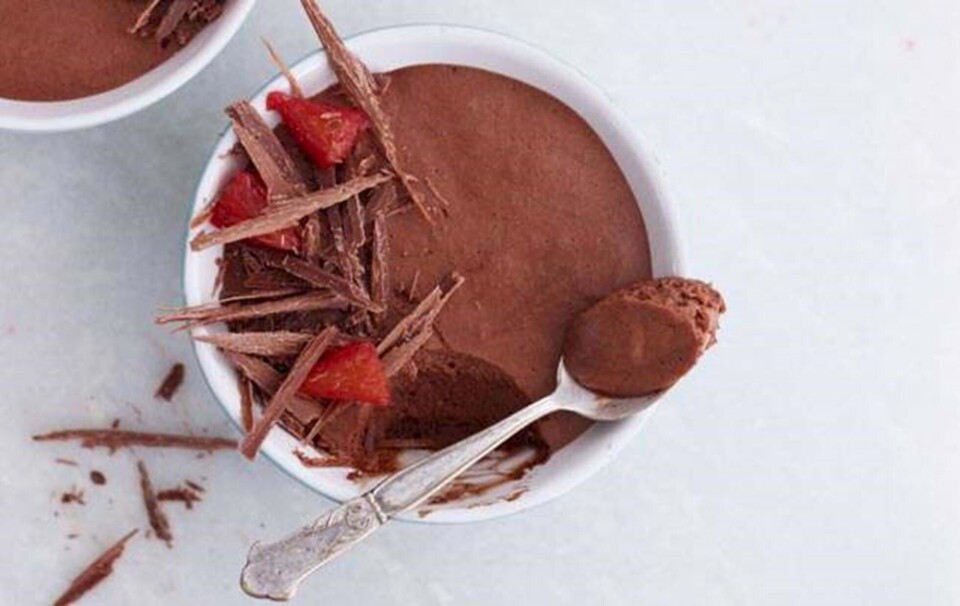 Mørk chokolademousse med blodappelsin