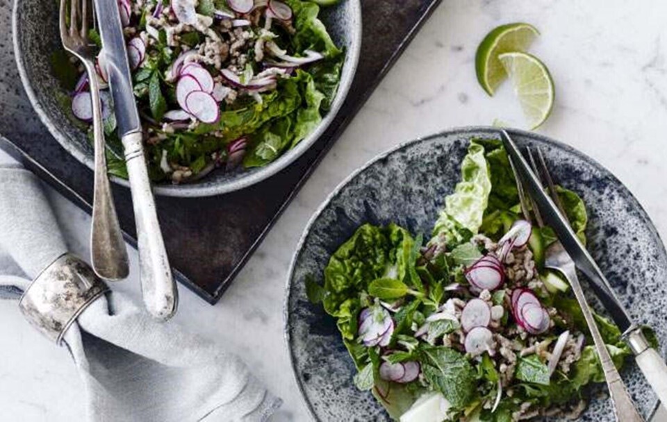 Sprød asian style-salat med svinekød