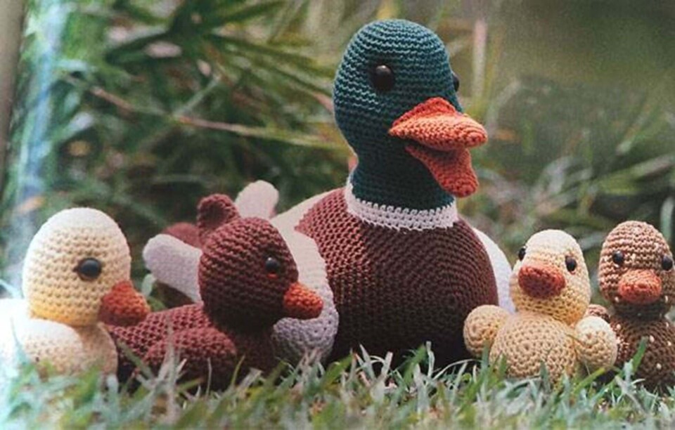 Skøn retro: Hæklet andefamilie