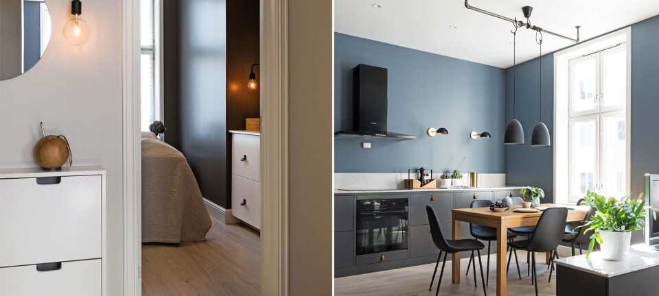 På kun 45 kvadratmeter har Bente fundet plads til det hele – ikke mindst sin personlige smag