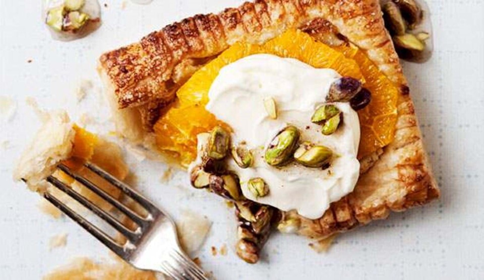 tærte opskrift med marcipan og appelsin