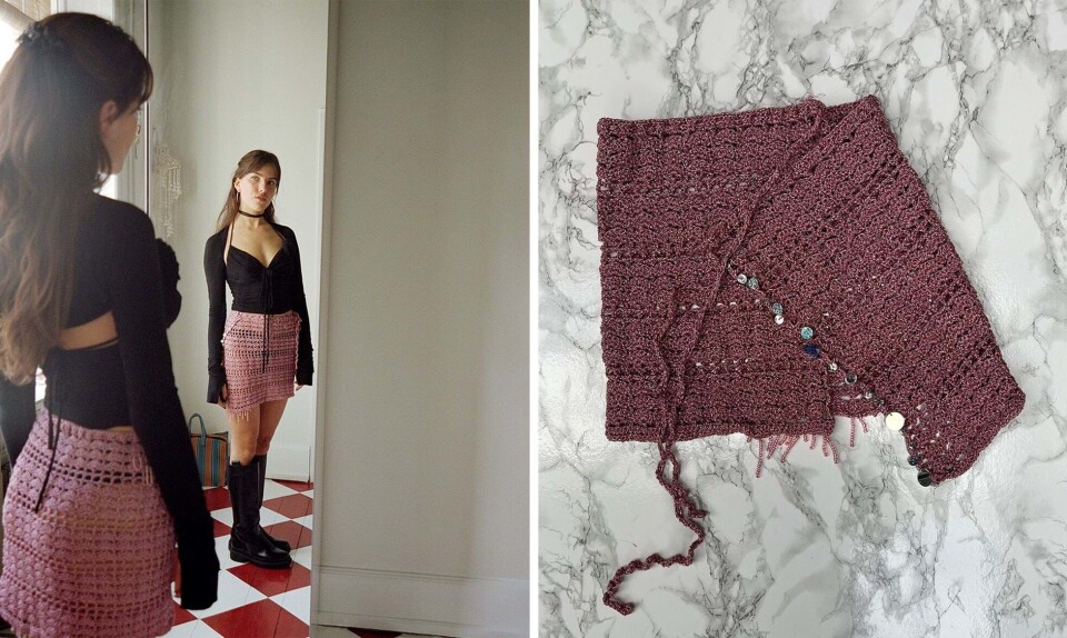 Rose Svane hækleopskrift wrapnederdel