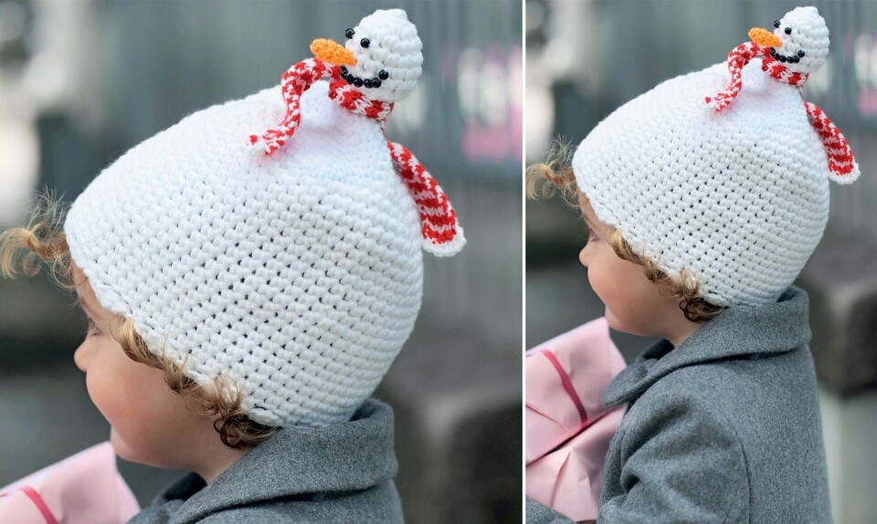 Hækl selv: Sød snemandshue