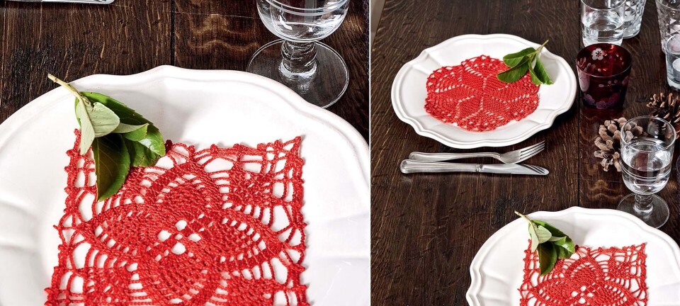 Hækl selv: Firkantet og runde mellemlægssserviet