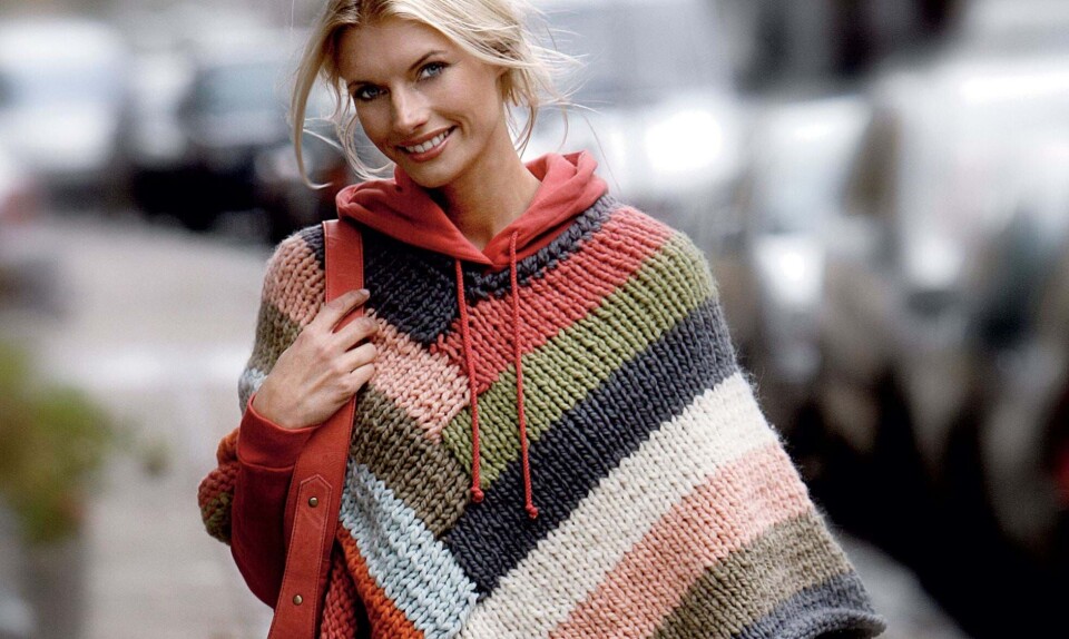 Strik selv: Poncho i striber