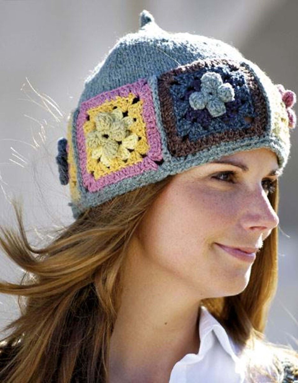 Hue af hæklede firkanter