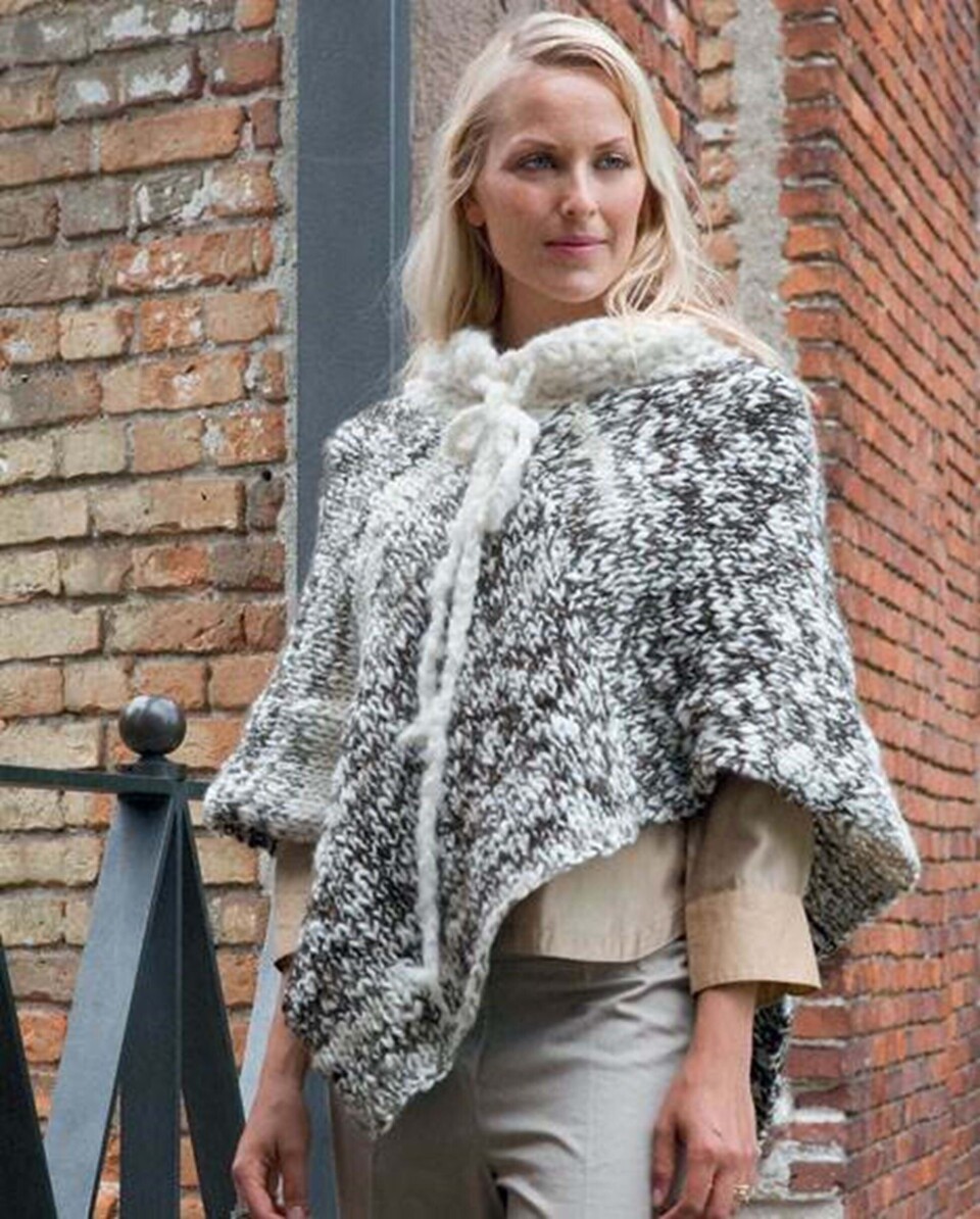 Strik selv: Lækker kort poncho fra Hjemmet