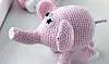 Hækl selv: Sød lyserød elefant