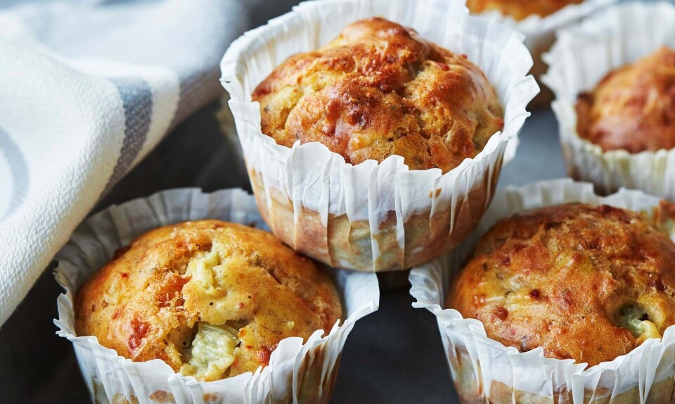 Salte muffins med bacon og fennikel