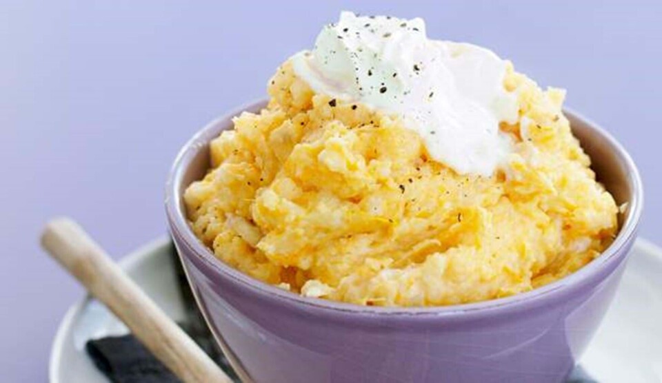 Kartoffelmos med søde kartofler