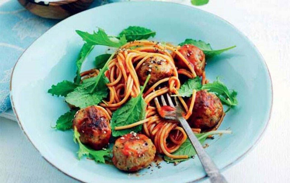pasta med kødboller