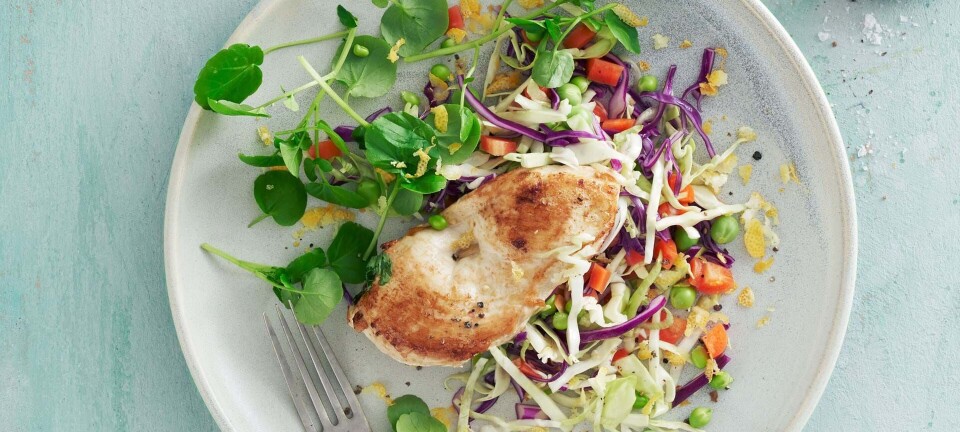 Fyldt kyllingebryst med citron og basilikum