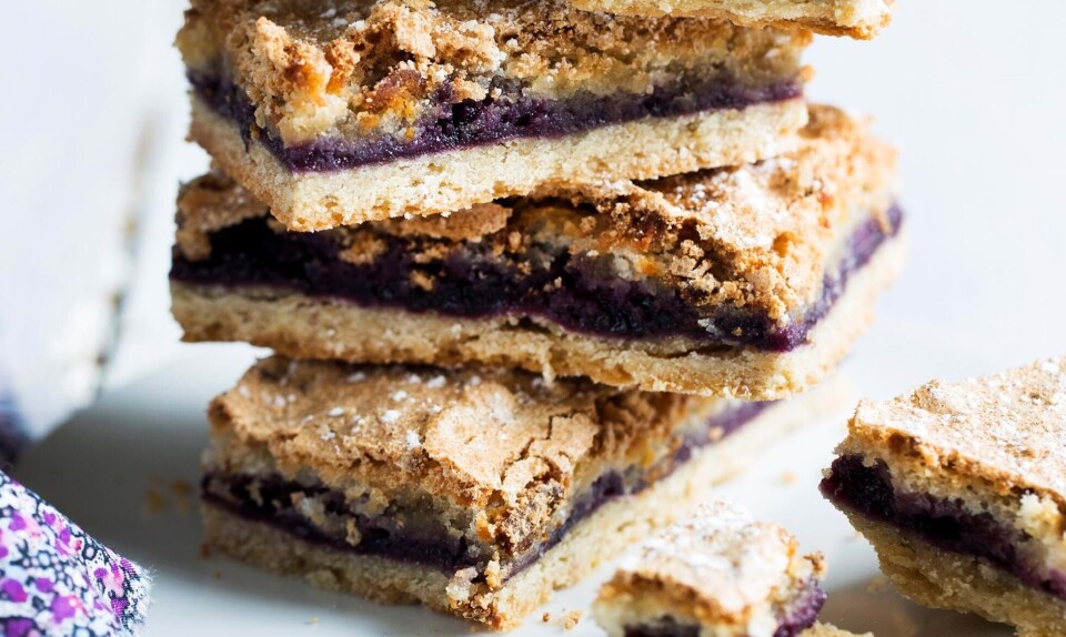 Makronsnitter med blåbær