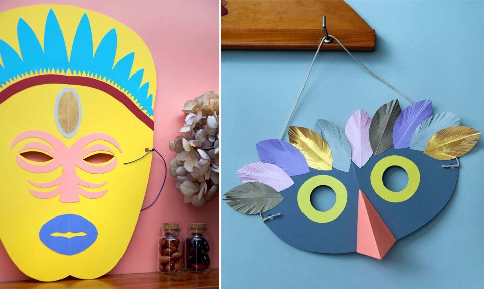 fastelavnsmasker skabelon klip selv